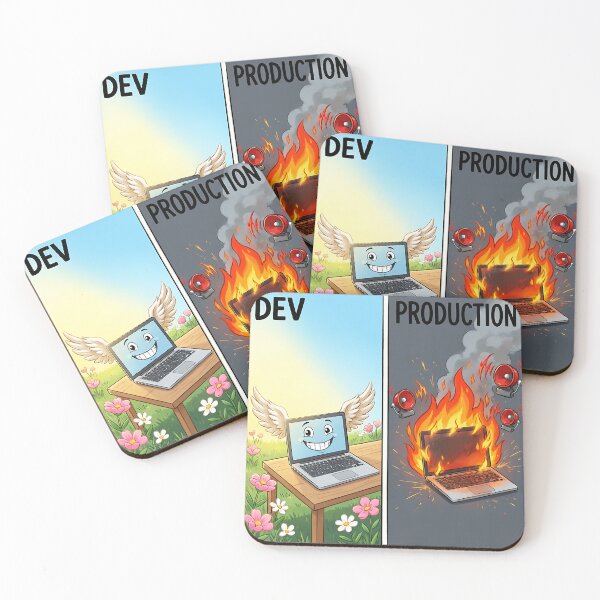 Item preview, Dev Vs Production Programmer Humor Art designed and sold by eikulabs.