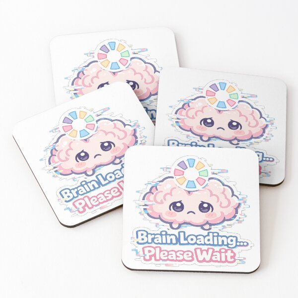 Item preview, Brain Loading Please Wait Cute Kawaii Sticker, Funny Introvert Brain Buffering Meme, Pastel Glitch Aesthetic Minimal Sticker designed and sold by VibrantArtful7.