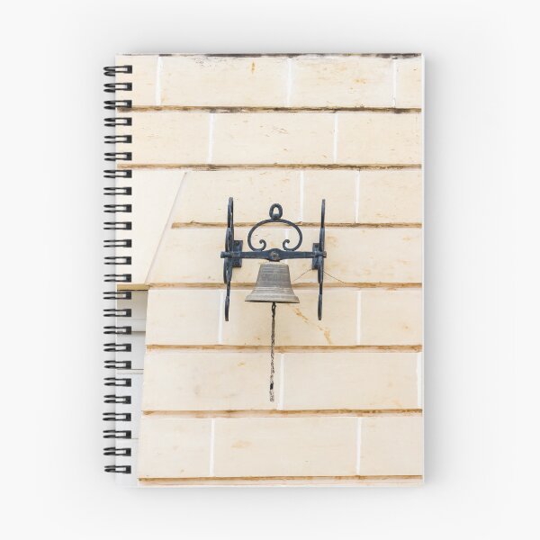 Item preview, Vintage Iron Bell Mounted On Beige Stone Wall With Rope Pull And Rustic Bracket designed and sold by Nmallia.