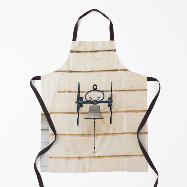 Item preview, Vintage Iron Bell Mounted On Beige Stone Wall With Rope Pull And Rustic Bracket designed and sold by Nmallia.