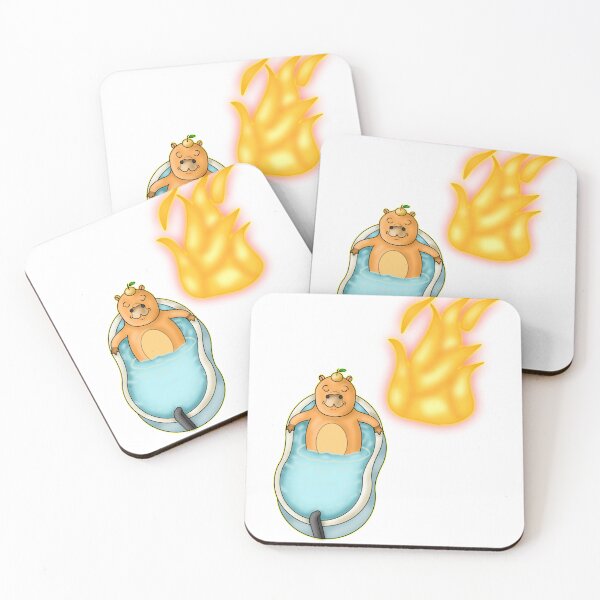 Item preview, Unbothered Capybara Relaxing in Bathtub Near Fire designed and sold by BalRaju-Doodles.