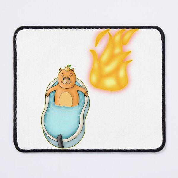 Item preview, Unbothered Capybara Relaxing in Bathtub Near Fire designed and sold by BalRaju-Doodles.