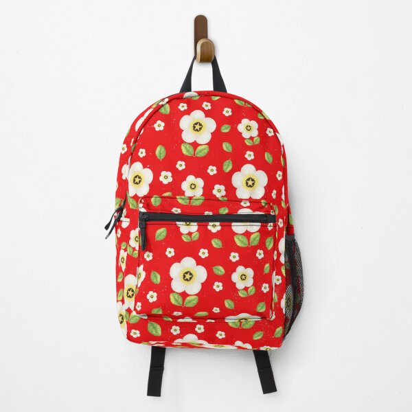 Item preview, Floral pattern | Vibrant red background  designed and sold by janine-ilustra.