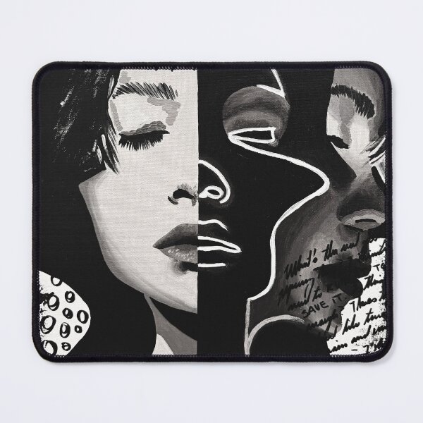 Item preview, Black and White Split Face Portrait designed and sold by CheHojas.