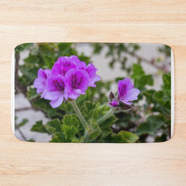 Item preview, Purple Geranium Flowers in Bloom With Green Foliage Close-Up Garden Macro Photograph designed and sold by Nmallia.