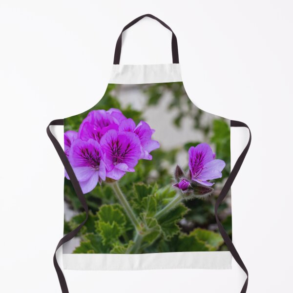 Item preview, Purple Geranium Flowers in Bloom With Green Foliage Close-Up Garden Macro Photograph designed and sold by Nmallia.