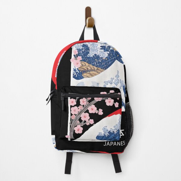 Item preview, Great Wave Japanese Aesthetic Streetwear - Red Sun & Cherry Blossom designed and sold by ayatstudio.