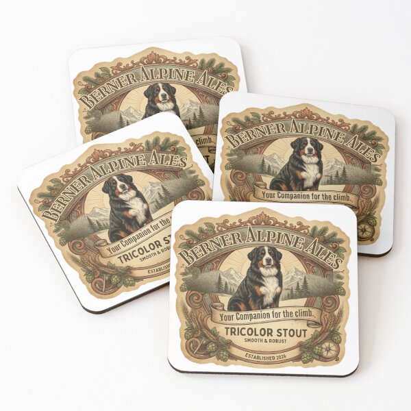 Item preview, Berner Alpine Ales | Bernese Mountain Dog Craft Beer Label Art designed and sold by CulturalCurios.