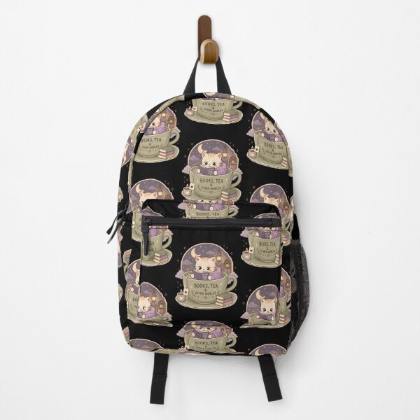 Item preview, Books Tea and Other Worlds Cat | Cute Kawaii Aesthetic | Fantasy Book Lover Design designed and sold by The Mood Index.