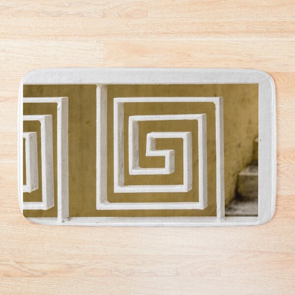 Item preview, White Metal Railing With Geometric Spiral Pattern Close-Up Architectural Detail And Texture designed and sold by Nmallia.
