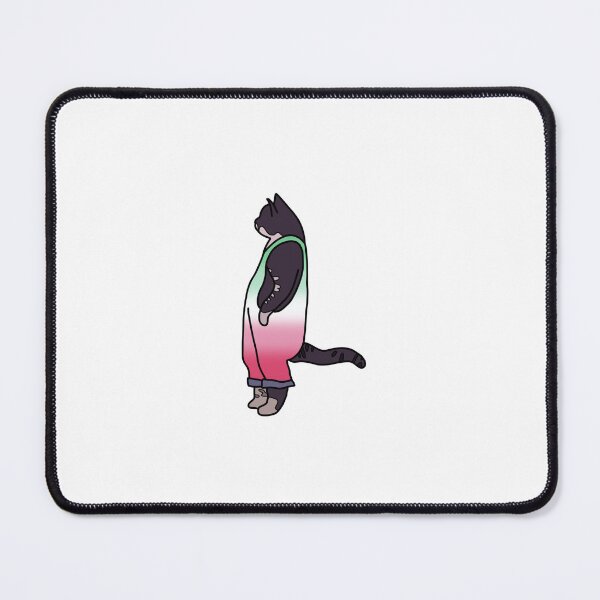 Item preview, A cat in abrosexual dungarees designed and sold by lena-makes-art.