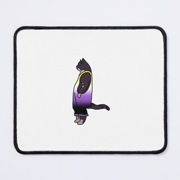 Item preview, A cat in nonbinary dungarees designed and sold by lena-makes-art.
