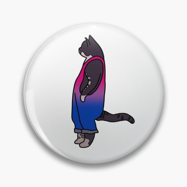 Item preview, A cat in bisexual dungarees designed and sold by lena-makes-art.