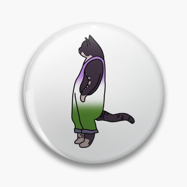 Item preview, A cat in genderqueer dungarees designed and sold by lena-makes-art.