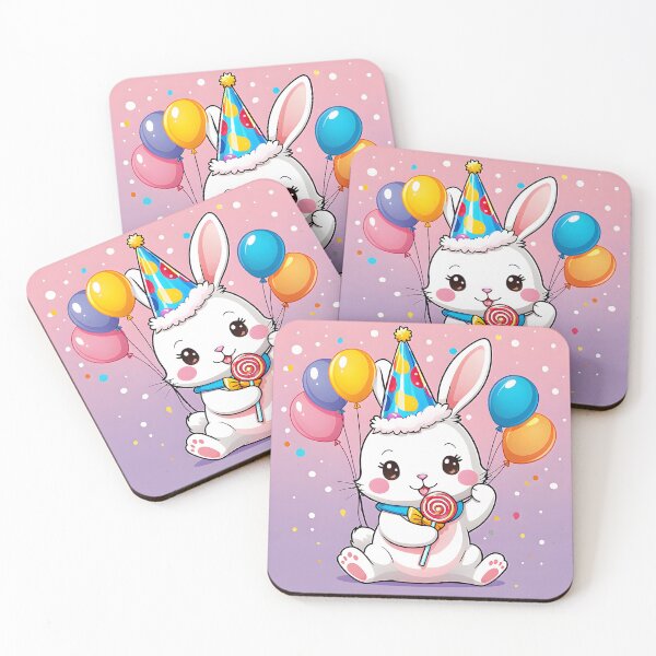 Artikelvorschau, Kawaii Geburtstagshase entworfen und verkauft von Prism Palette Studio.