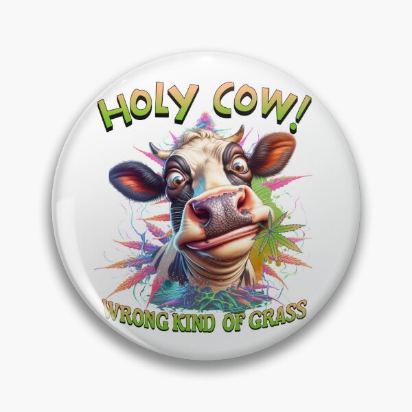 Item preview, Holy Cow Wrong Kind of Grass – Funny Cow 420 T-Shirt designed and sold by HoshisWorld2018.