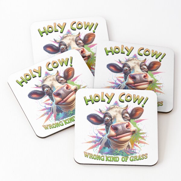 Item preview, Holy Cow Wrong Kind of Grass – Funny Cow 420 T-Shirt designed and sold by HoshisWorld2018.