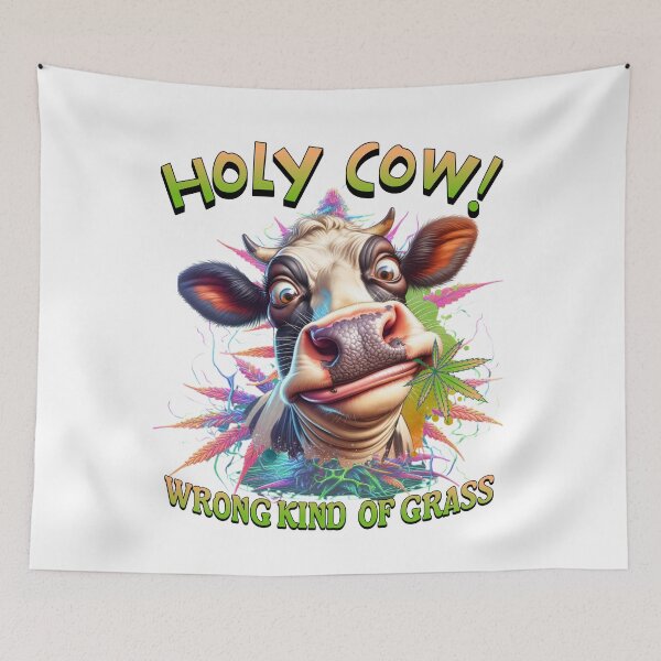 Item preview, Holy Cow Wrong Kind of Grass – Funny Cow 420 T-Shirt designed and sold by HoshisWorld2018.
