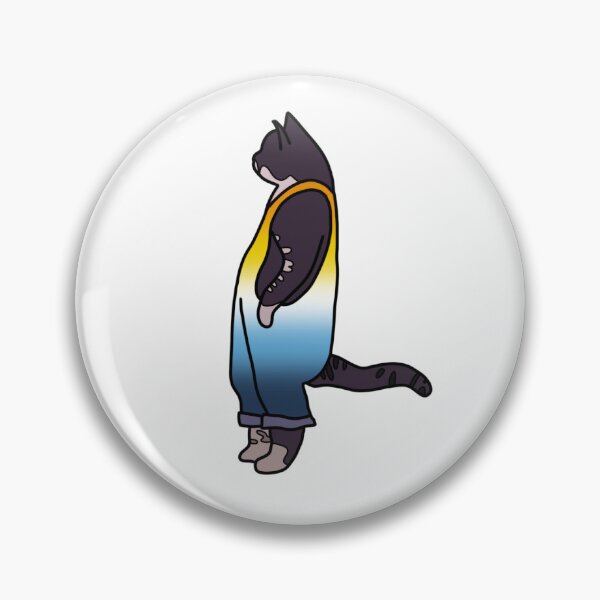 Item preview, A cat in aroace dungarees designed and sold by lena-makes-art.