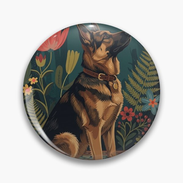 Item preview, German Shepherd & Monarch Butterfly Magical Forest Poster designed and sold by STTrillionTEES.