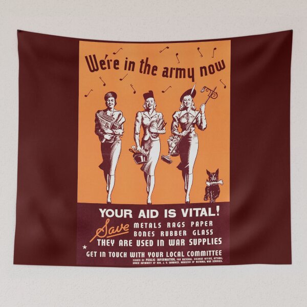 Item preview, WWII Canadian Propaganda Poster | Bold Graphic Design | Collect & Recycle for War Effort | Women's Role in Wartime Art designed and sold by artofuniverse.