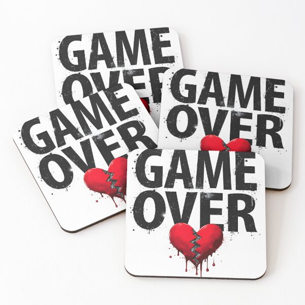Item preview, Game Over - Gritty Grunge Broken Heart Streetwear Gaming Tee designed and sold by CtrlAltFail.