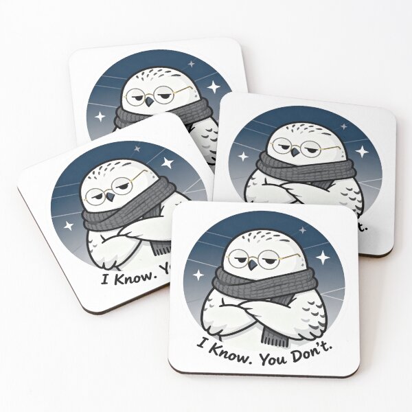 Item preview, Cool Snowy Owl Sticker I Know You Don't 2 designed and sold by HealthyEnvy.