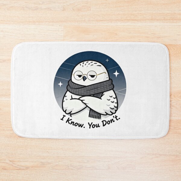 Item preview, Cool Snowy Owl Sticker I Know You Don't 2 designed and sold by HealthyEnvy.