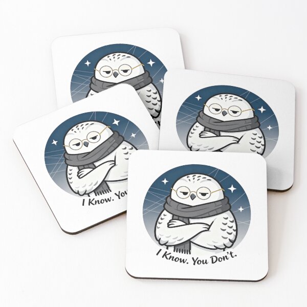 Item preview, Cool Snowy Owl Sticker I Know You Don't  designed and sold by HealthyEnvy.