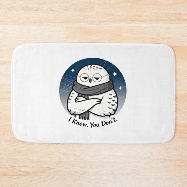 Item preview, Cool Snowy Owl Sticker I Know You Don't  designed and sold by HealthyEnvy.