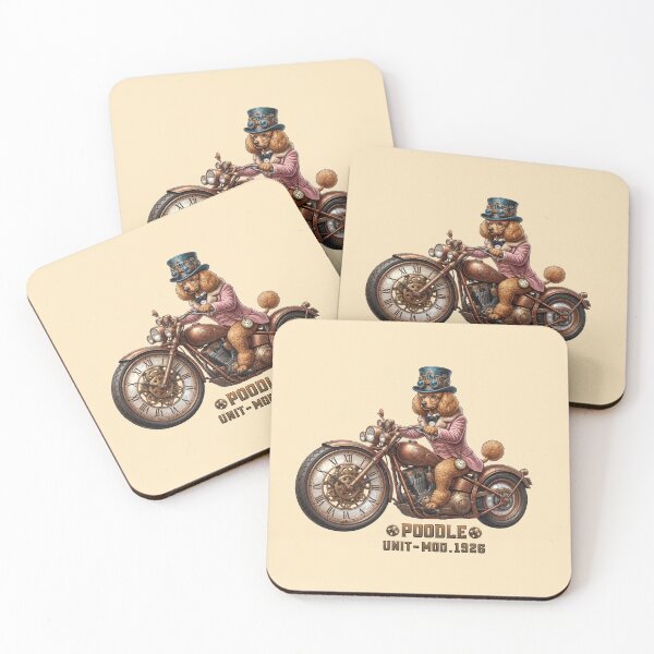 Item preview, Steampunk Poodle Clockwork Motorcycle Rider. designed and sold by KojourinArt.