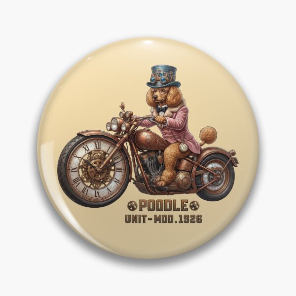 Item preview, Steampunk Poodle Clockwork Motorcycle Rider. designed and sold by KojourinArt.