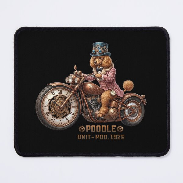 Item preview, Steampunk Poodle Clockwork Motorcycle Rider. designed and sold by KojourinArt.