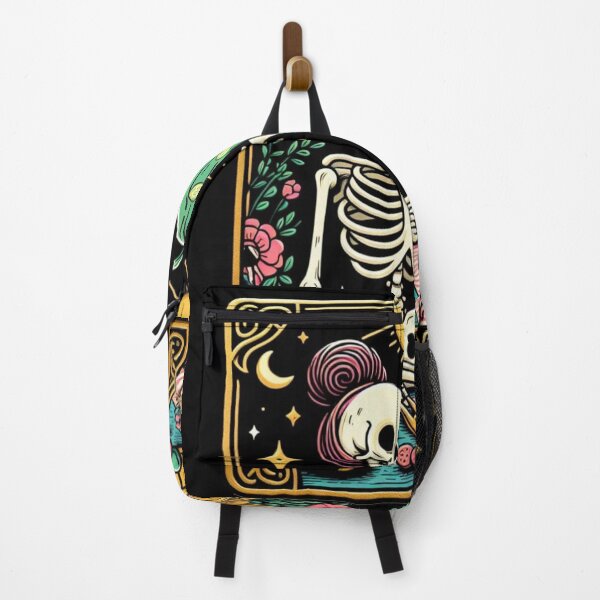 Item preview, The Gardener Tarot Card - Spooky Cozy Skeleton Picnic & Pumpkins designed and sold by VineVibe16Studio.