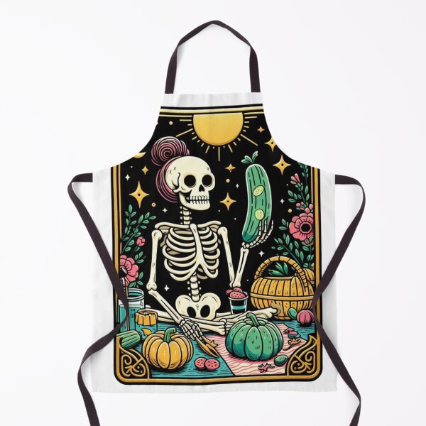Item preview, The Gardener Tarot Card - Spooky Cozy Skeleton Picnic & Pumpkins designed and sold by VineVibe16Studio.