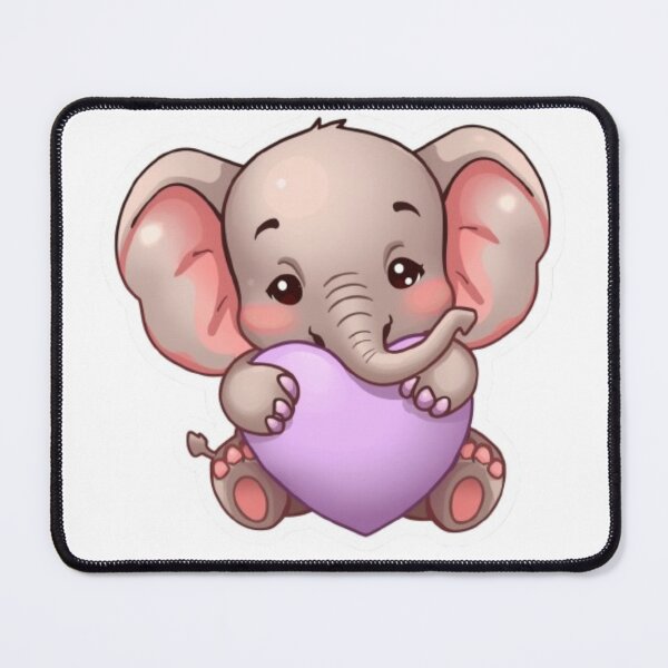 Item preview, Kawaii Pastel Sticker - Adorable Baby Elephant Love designed and sold by DigitfanStudio.