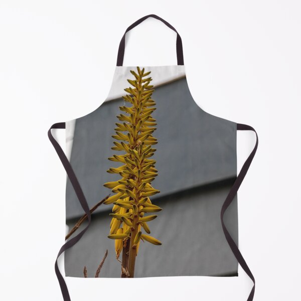 Item preview, Yellow Aloe Flower Spike Against Modern Gray Building Urban Architecture Vertical Close-Up designed and sold by Nmallia.
