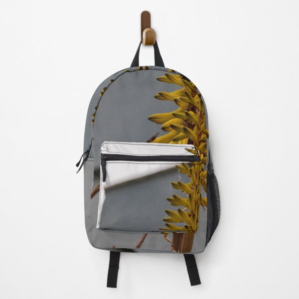 Item preview, Yellow Aloe Flower Spike Against Modern Gray Building Urban Architecture Vertical Close-Up designed and sold by Nmallia.