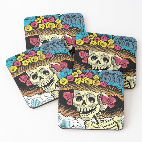 Item preview, Sugar Skull Lady in Floral Sun Hat Pop Art Graphic designed and sold by Terry Bain.
