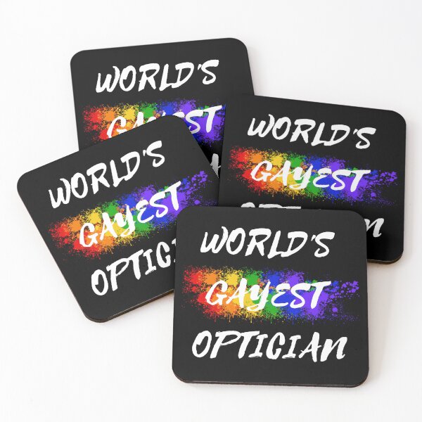 Item preview, World's Gayest Optician Queer Joke With Rainbow Colors For Proud Gay Opticians In Black designed and sold by LuckyKermit.