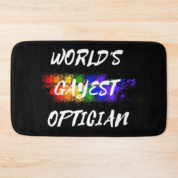 Item preview, World's Gayest Optician Queer Joke With Rainbow Colors For Proud Gay Opticians In Black designed and sold by LuckyKermit.