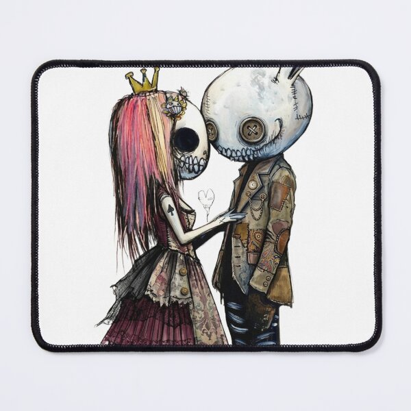 Item preview, Dark Alice in Wonderland Art - Gothic Steampunk Rabbit & Alice Couple designed and sold by kitastylish.
