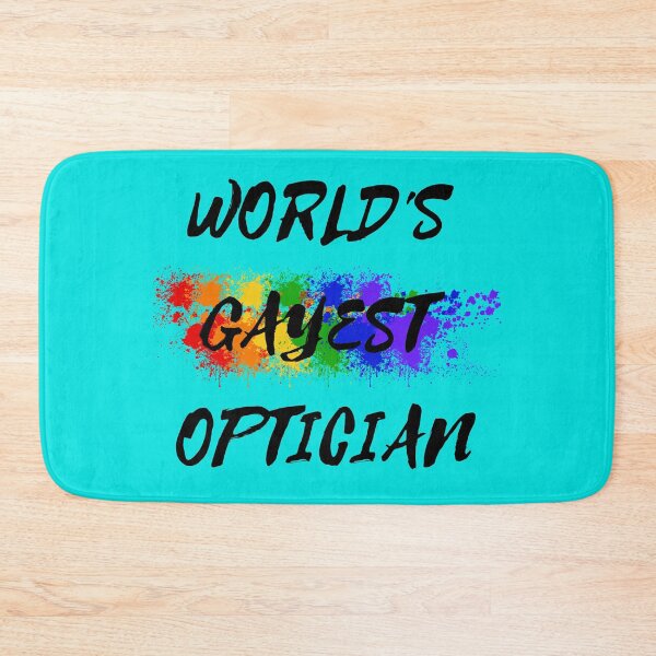 Item preview, World's Gayest Optician Queer Joke With Rainbow Colors For Proud Gay Opticians In Cyan designed and sold by LuckyKermit.