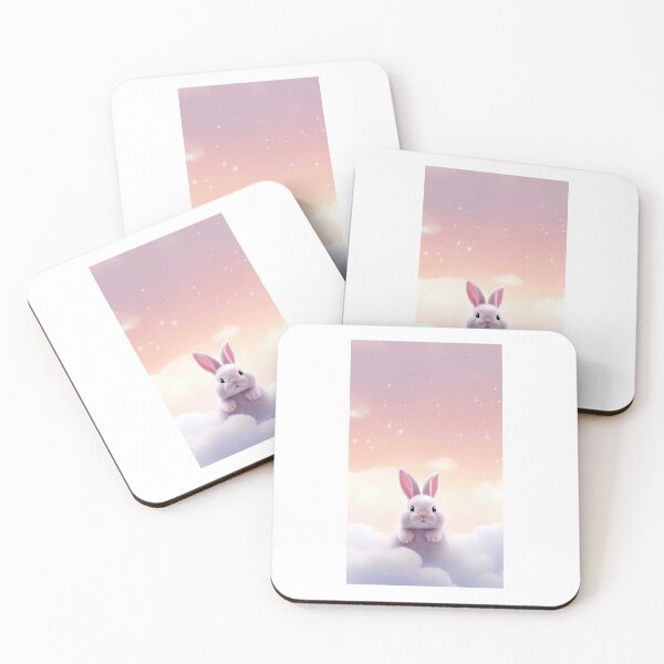 Item preview, Cute Bunny Aesthetic Dreamy Cloud Art Soft Girl Wallpaper Design designed and sold by PixelVibe Art.