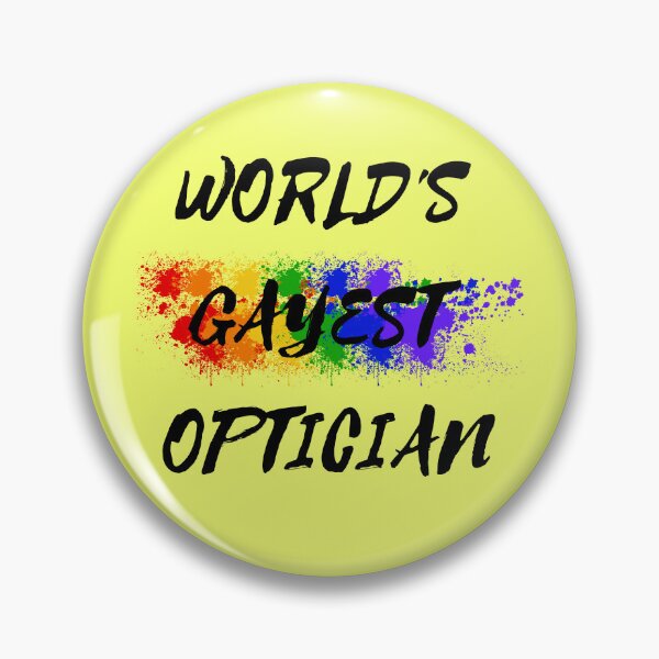 Item preview, World's Gayest Optician Queer Joke With Rainbow Colors For Proud Gay Opticians In Yellow designed and sold by LuckyKermit.