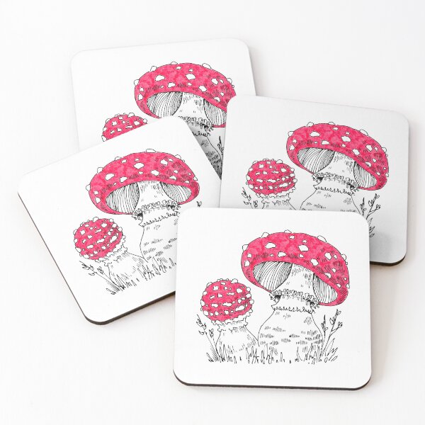 Item preview, Red fly agaric mushrooms designed and sold by Ink & Silence by Loraaart.