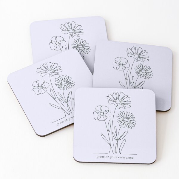 Item preview, Grow At Your Own Pace Minimalist Botanical Line Art Inspirational Gift designed and sold by thelexiverse.