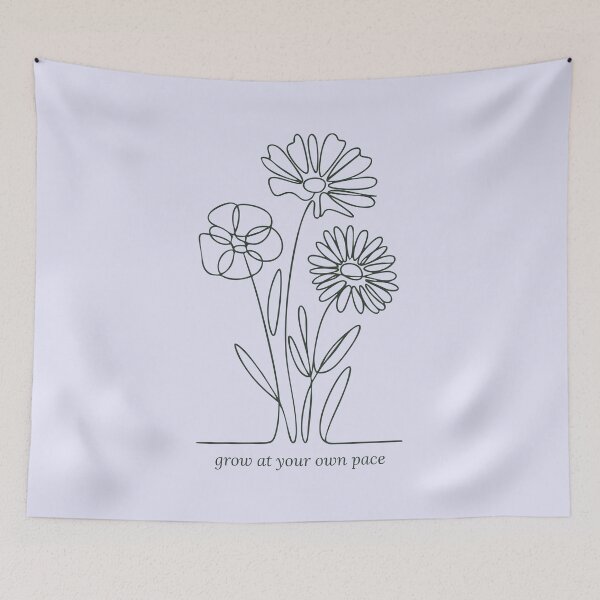 Item preview, Grow At Your Own Pace Minimalist Botanical Line Art Inspirational Gift designed and sold by thelexiverse.