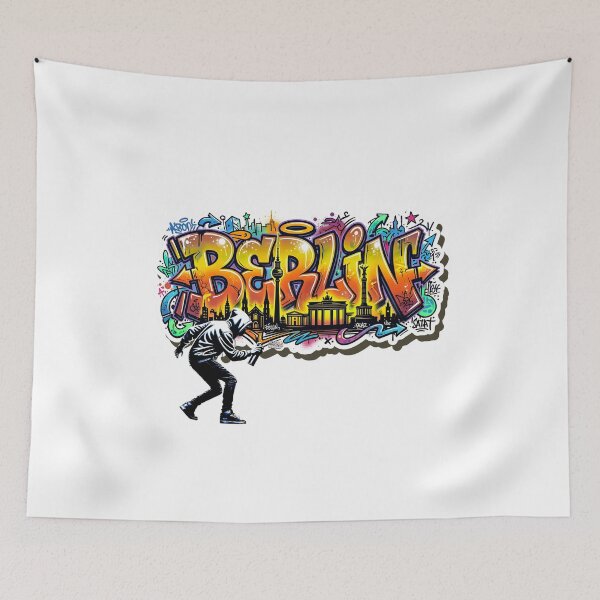 Item preview, Berlin Graffiti Street Art – Urban Skyline & Sprayer Design designed and sold by HoshisWorld2018.