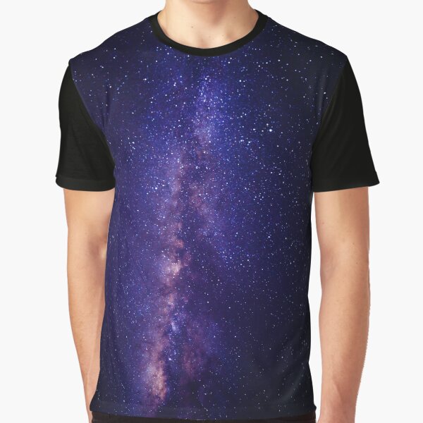 Purple Glitter Galaxy Graphic T-Shirt